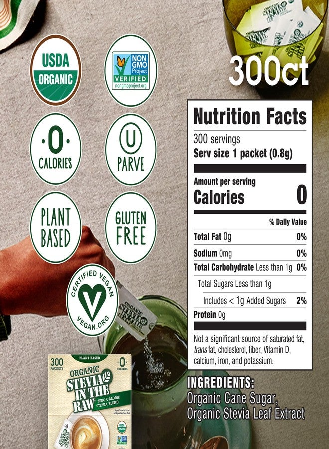 IN THE RAW Sugar In The Raw Turbinado Cane Sugar (200 Packets) + Organic Stevia (300 Packets) - Image 4