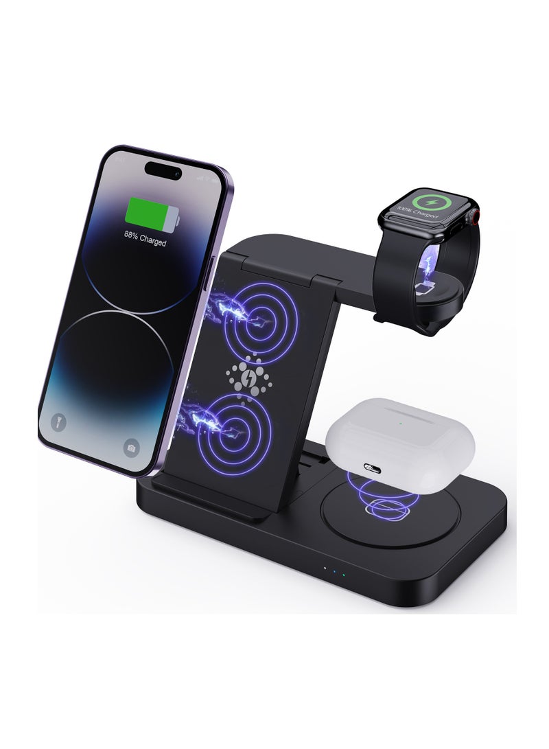 NIBEMINENT 4 In 1 Charging Station,Foldable Fast Wireless Charger Dock Stand For Samsung Android Charging Station Multy Devices For Samsung Galaxy S23 S22 Ultra/S22+/S22/S21/S20/Z Flip 4/Z Fold 4, Galaxy Watch 6  - Image 1
