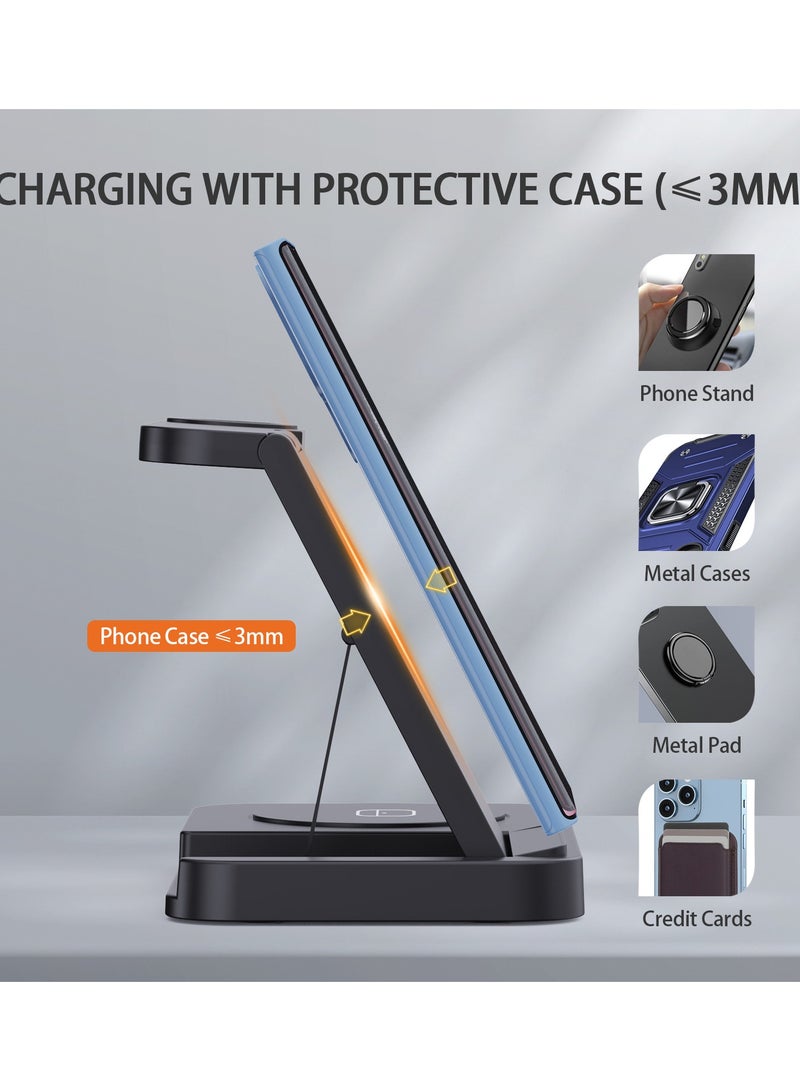 NIBEMINENT 4 In 1 Charging Station,Foldable Fast Wireless Charger Dock Stand For Samsung Android Charging Station Multy Devices For Samsung Galaxy S23 S22 Ultra/S22+/S22/S21/S20/Z Flip 4/Z Fold 4, Galaxy Watch 6  - Image 5
