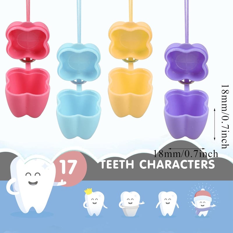Ioffersuper 50Piece Tooth Saver Necklaces Tooth Necklace Little Box for Lost Teeth Milk Teeth Storage Cases for Children Tooth Fairy Bag School Classroom Party Supply - Image 5