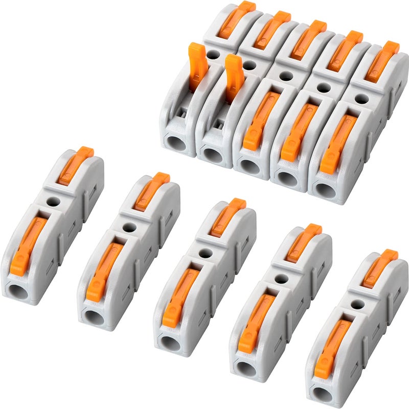 GKEEMARS 50 Pcs Wire Connector 1 Conductor Compact Splicing Wire Connectors for Circuit Inline 2412 AWG Orange