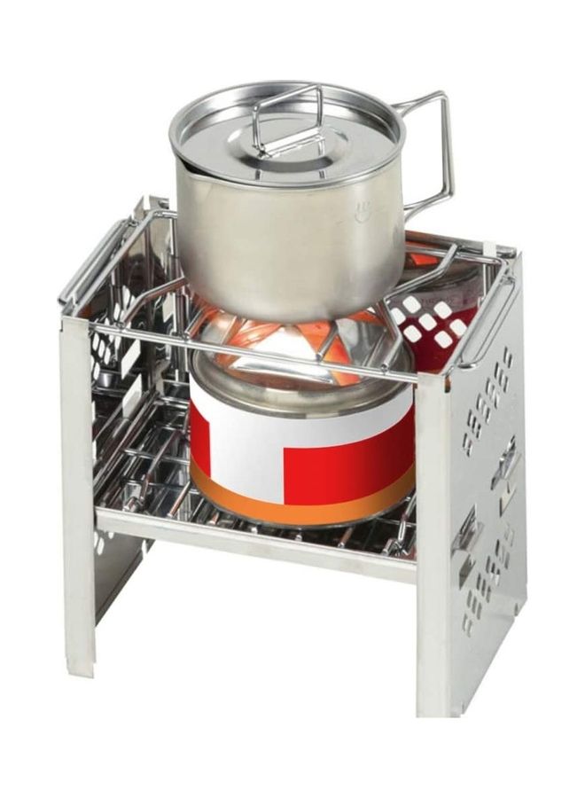 NIBEMINENT Portable Folding Stainless Steel Outdoor Wood Burning Camp Stove with Bag one size  - Image 2
