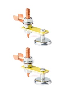 KASTWAVE Welding Magnetic Ground Clamp Welding Magnet Head Copper Tail Welding Support Tool Upgrade Magnetic Welding Support Ground Clamp Tools Welding Magnet Head Strong Magnetism Large Suction (2 Pack)  - Image 1