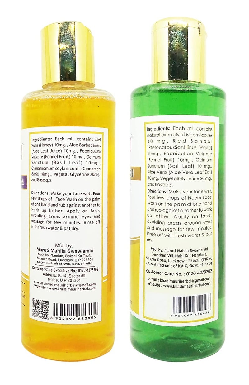 Khadi Mauri Honey Neem face wash Pack of 2 420ml - Image 2