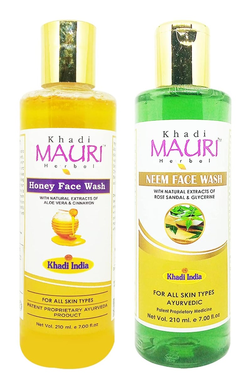 Khadi Mauri Honey Neem face wash Pack of 2 420ml - Image 1