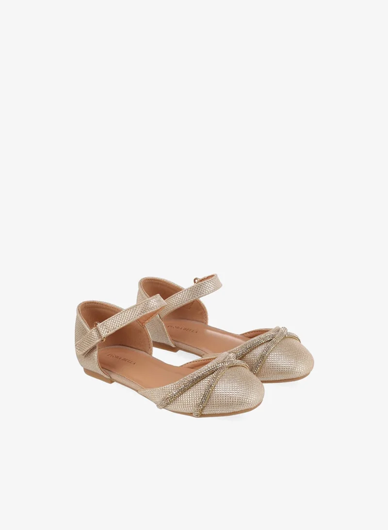 Flora Bella Girls Embellished Hook & Loop Mary Jane Shoes