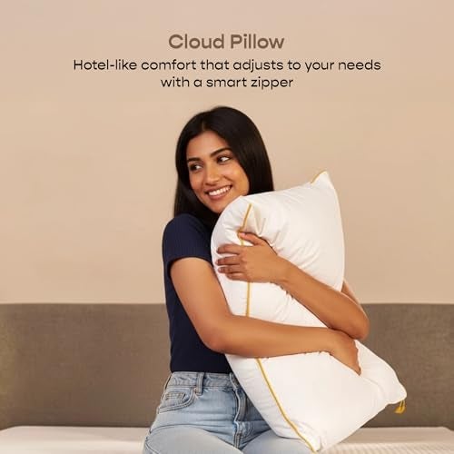 SleepyCat Cloud Pillow | Full-Size 100% Virgin Microfiber Pillow with No Lumps No Lint & No Shrinkage Guaranteed | 250TC Luxe Modal Fabric | Zipper Adjustable Firmness | White, Set of 4 (27x18 Inches) - Image 2