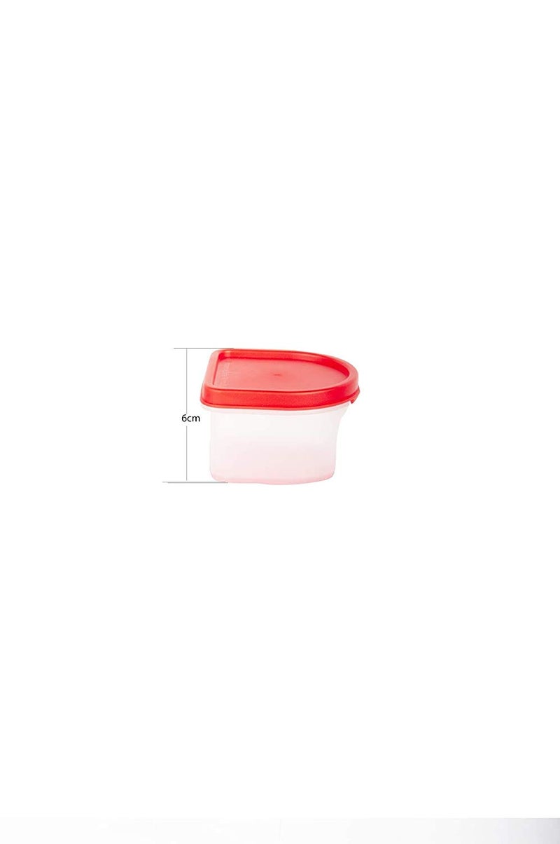 Cutting EDGE 250ml Modular Plastic Container Set of 2, BPA-Free & Leak-Proof, Stackable & Nestable, Reusable Food Organizers For Kitchen, Pantry, Fridge & Meal Prep- Red Lids - Image 3