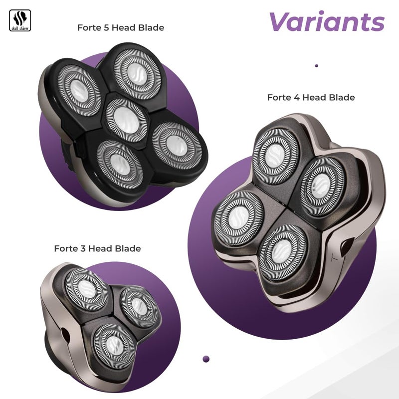 Skull Shaver شفرة استبدال 4 رؤوس Skull Shaver Forte PRO لPitbull وButterfly kiss pro وPalm Shavers - أفضل ماكينة حلاقة كهربائية وشفرة حلاقة للرأس، حلاقة ناعمة مع تهيج أقل - Image 5