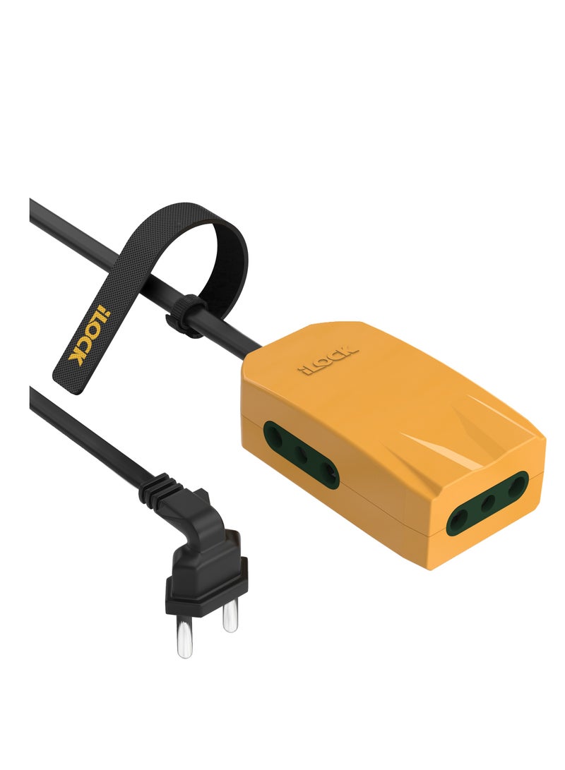 iLOCK Mini Power Strip  3 outlets 3M 2500W  Yellow - Image 1