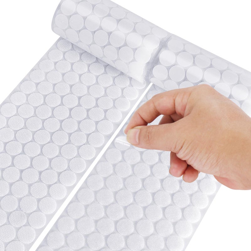 Self Adhesive Dots  1200pcs 600 Pairs 059 Diameter Waterproof Sticky Back Hook Dot Loop Dot for School Office Home Mounting Arts  Crafts White