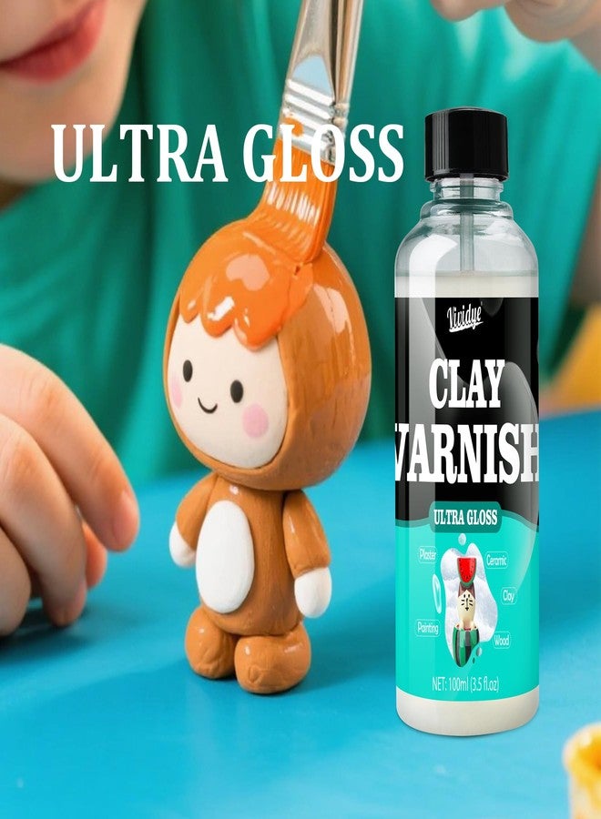 Vividye Air Dry Clay Glaze Kit - 2x100ml High Gloss Matte Varnish Sealant, Super Glossy Polymer Clay Glaze, Prevent Scratch Resistant, Yellowing, Waterproof - Clay Paint Kit for Pottery, Wood, Painting - Image 5