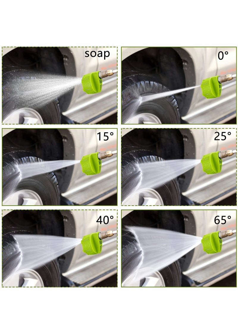 KASTWAVE Pressure Washer Spray Nozzle, 2 Pcs 6 in 1 Quick Changeover and Adjustable 1/4in Plug Connect Tips 4000 Psi Washer Nozzle for Pressure Washer - Image 4