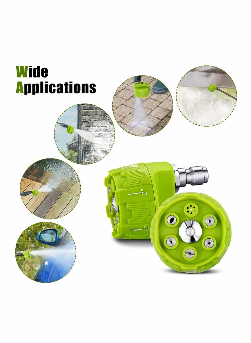 KASTWAVE Pressure Washer Spray Nozzle, 2 Pcs 6 in 1 Quick Changeover and Adjustable 1/4in Plug Connect Tips 4000 Psi Washer Nozzle for Pressure Washer - Image 3