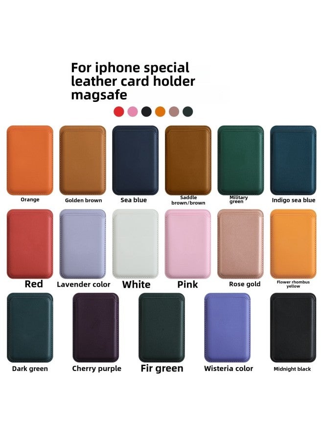 Applicable Apple IPhone15Pro Magnetic Card Holder Magsafe Leather Strong Magnetic Pu Back Sticker Card Holder Factory-Color:Thick Ink Color-Applicable Model: N52 Strong Magnetic 12 PCs ]  - Image 5