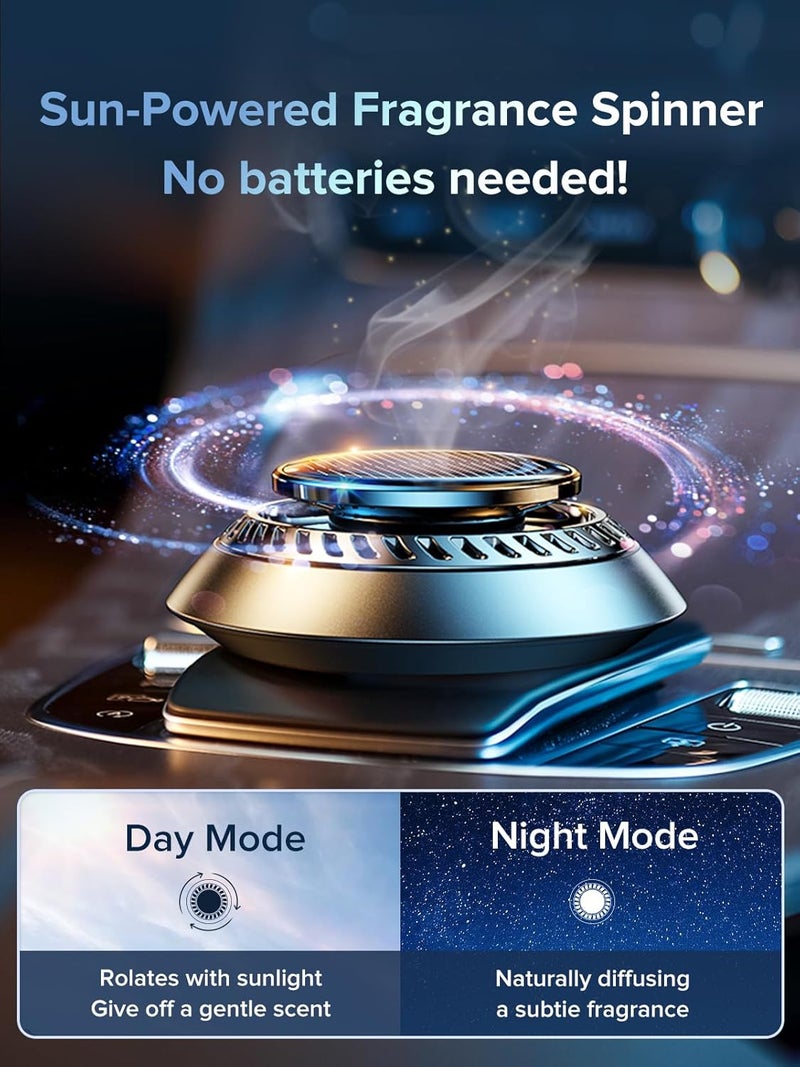 Ceeniu 2025 New UFO Solar Powered Car Air Freshener with DIY Perfume Support - Image 3