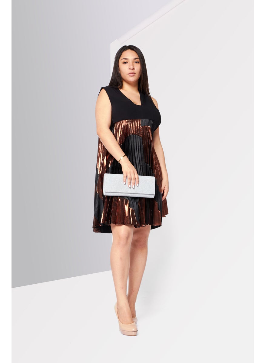 STELLA MCCARTNEY - Women V-Neck Sleeveless Mini Dress, Black - Image 1