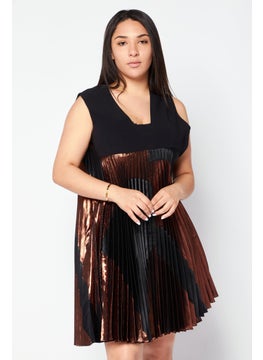 Women V-Neck Sleeveless Mini Dress, Black