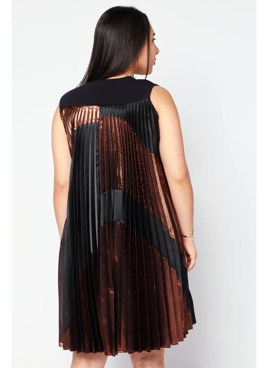 STELLA MCCARTNEY - Women V-Neck Sleeveless Mini Dress, Black - Image 1