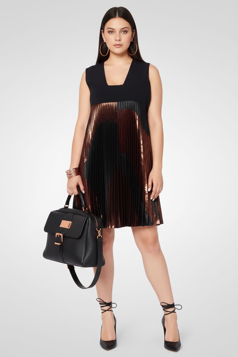 STELLA MCCARTNEY Women V-Neck Sleeveless Mini Dress, Black - Image 1