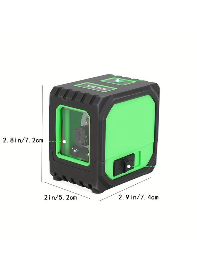 HILDA Portable Mini Laser Level Yellow High Precision Green Light 2 Line Projection - Image 4