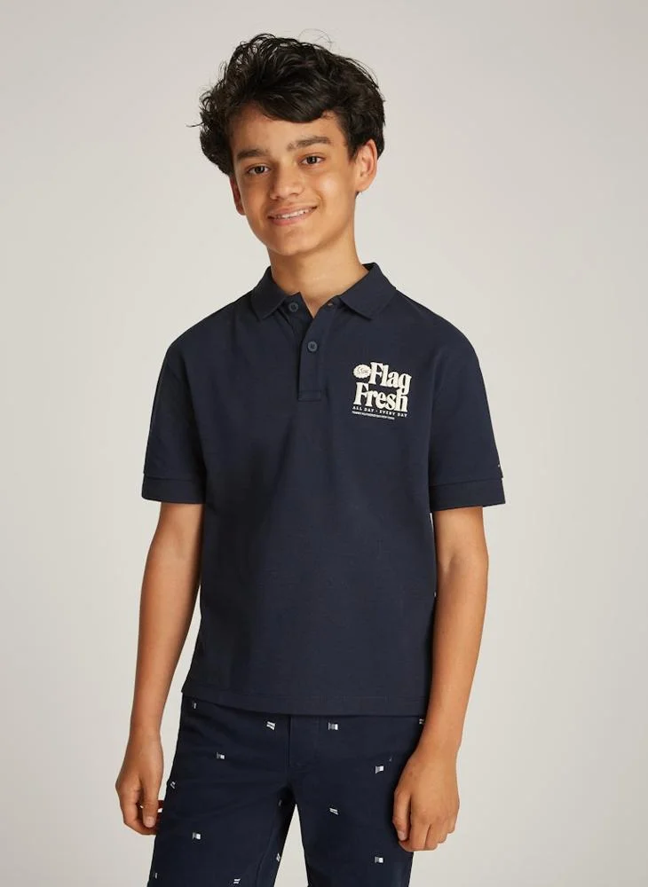 TOMMY HILFIGER Youth Flag Fun Short Sleeve Regular Polo T-Shirt