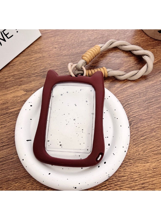 NIBEMINENT 1 - Piece Transparent And Cute Kpop Photo Card Holder Pendant Key Chain ID Badge Holder ID Card Holder Photo Card Protector for School ID Office ID Access Card for Women Girls - Image 1