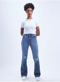 High-Waist Medium Washed Distressed Flared Jeans. - pzsku/ZB7981D2AB34AF0DD59E3Z/45/_/1721176188/8609c1f2-608d-4b21-86d7-2950cc55f6da