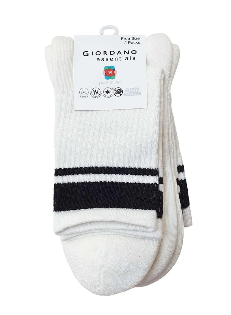 GIORDANO 2-Pack Cotton-Blend Mid-Length Socks – Essentials Collection