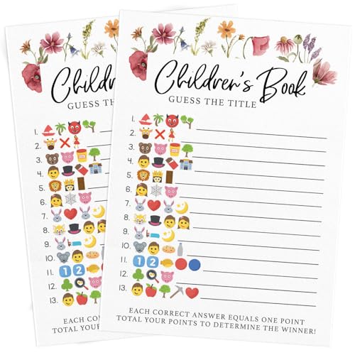 Printed Party Baby Shower Games for Girl – 4 Games and Activities for 30 Guests, Includes Bingo, Price is Right, Mommy or Daddy Trivia, and Storybook Title Guessing, Wildflower Baby in Bloom Design - Image 4