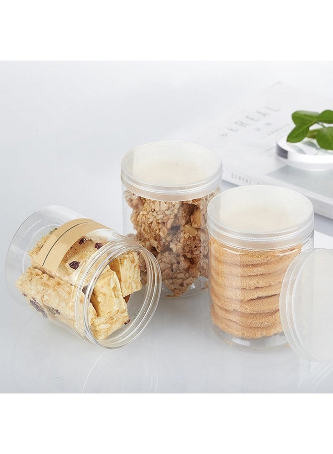 Coobbar 16oz Clear Plastic Storage Jars Containers,8 Pack Refillable Wide-Mouth Plastic Slime Storage Containers for Beauty Products,Kitchen & Household Storage - BPA Free - Image 4