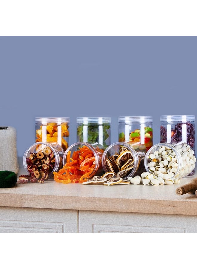 Coobbar 16oz Clear Plastic Storage Jars Containers,8 Pack Refillable Wide-Mouth Plastic Slime Storage Containers for Beauty Products,Kitchen & Household Storage - BPA Free - Image 5
