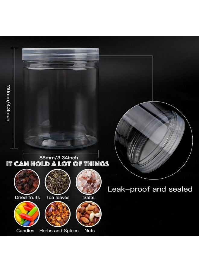 Coobbar 16oz Clear Plastic Storage Jars Containers,8 Pack Refillable Wide-Mouth Plastic Slime Storage Containers for Beauty Products,Kitchen & Household Storage - BPA Free - Image 2