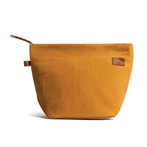 DailyObjects Small Clutch Taxi Canvas Pouch and Storage Organizer - Lightweight, Spacious, Durable and Multi-Purpose for Women and Men, Holds Accessories and Gadget like Toiletry (Color - Yellow) - Image 1