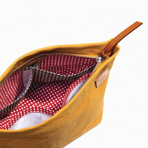 DailyObjects Small Clutch Taxi Canvas Pouch and Storage Organizer - Lightweight, Spacious, Durable and Multi-Purpose for Women and Men, Holds Accessories and Gadget like Toiletry (Color - Yellow) - Image 4
