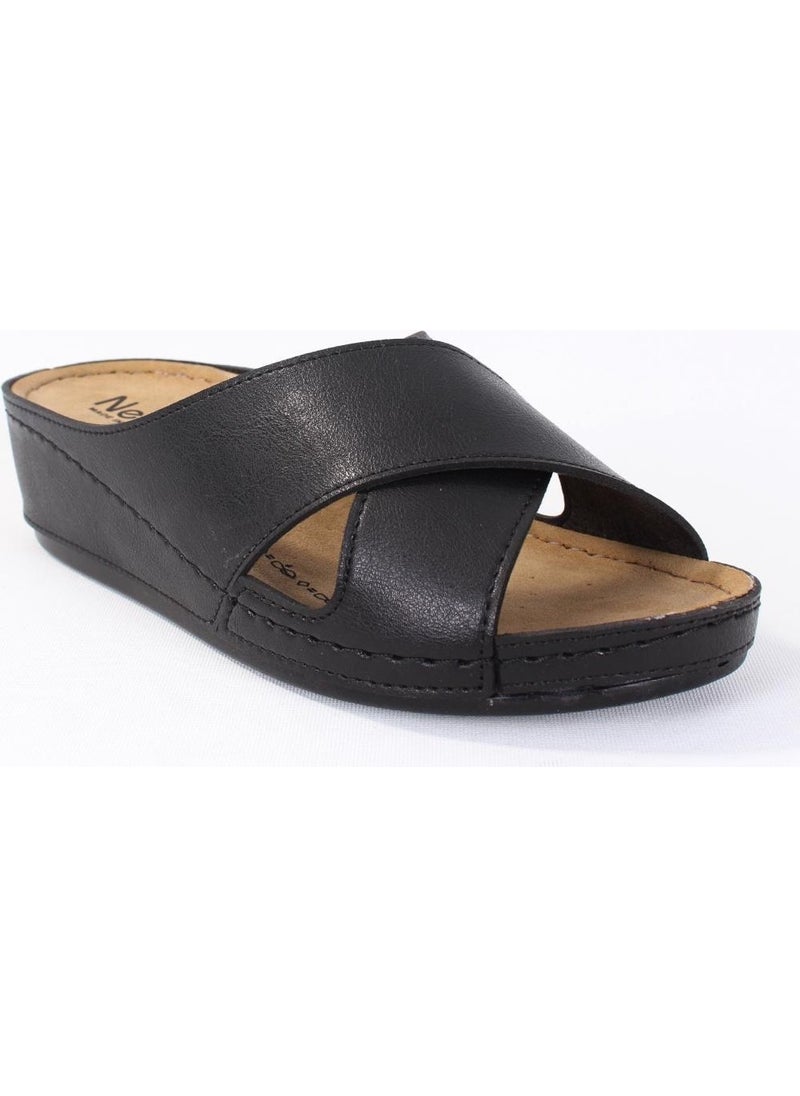 Dagoster DZA37-1802 Black Daily Orthopedic Women's Slippers  - Image 1