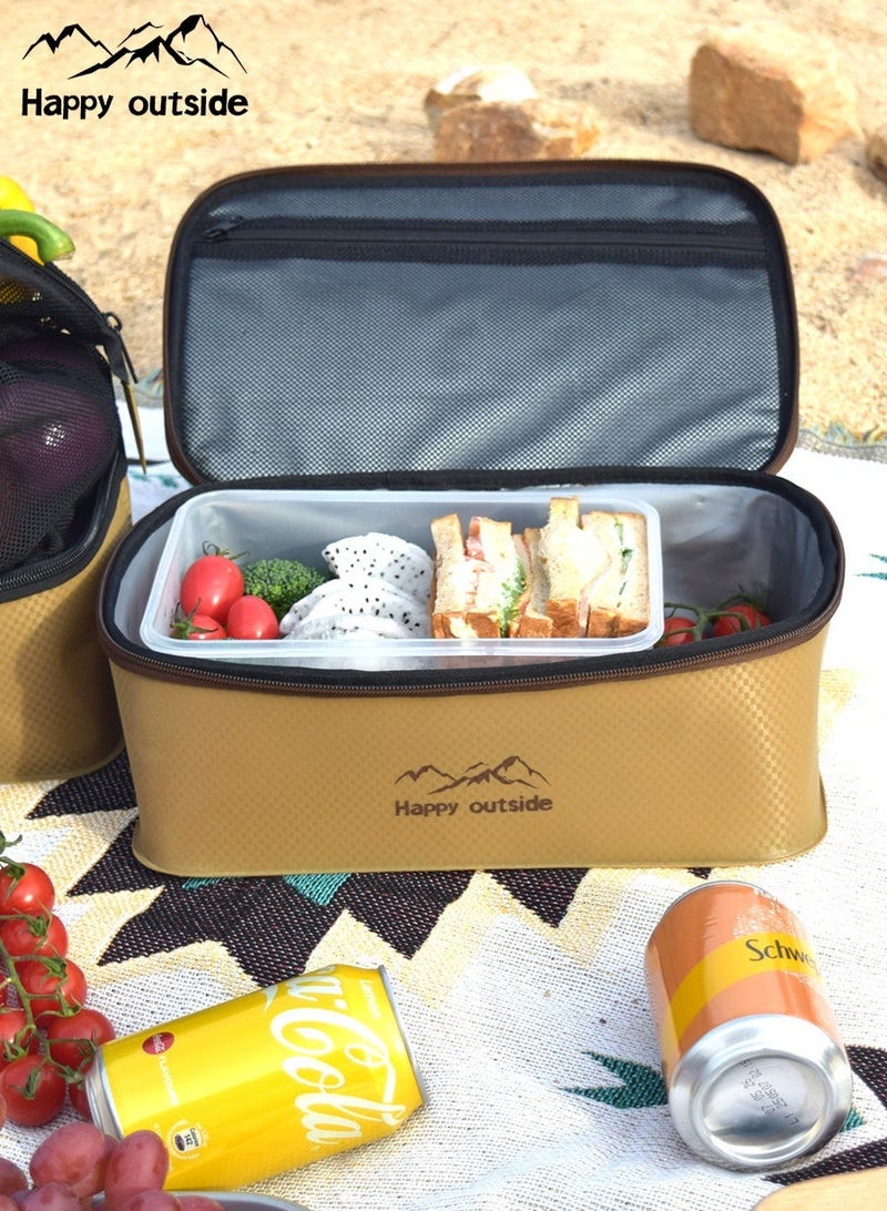 happy outside Large Thermal Insulated Lunch Bag – Khaki 30×20×10 cm, Portable Food Storage Tote for Office, School, Picnic & Travel, Waterproof, Easy to Clean, Keeps Food Fresh & Warm, Ideal for Men & Women - Image 2