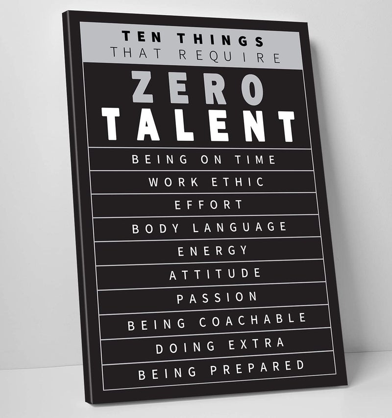 Mistyefly Motivational Canvas Art - Zero Talent Quote - Image 2