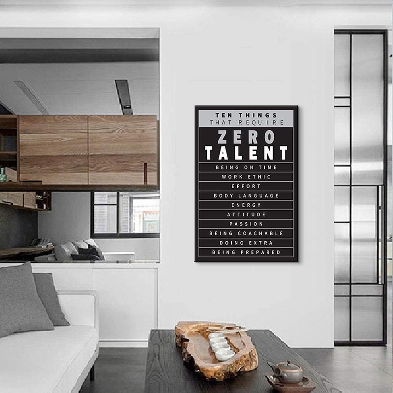 Mistyefly Motivational Canvas Art - Zero Talent Quote - Image 3