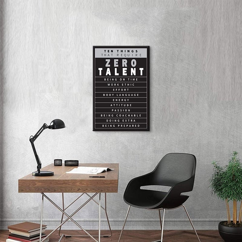 Mistyefly Motivational Canvas Art - Zero Talent Quote - Image 4