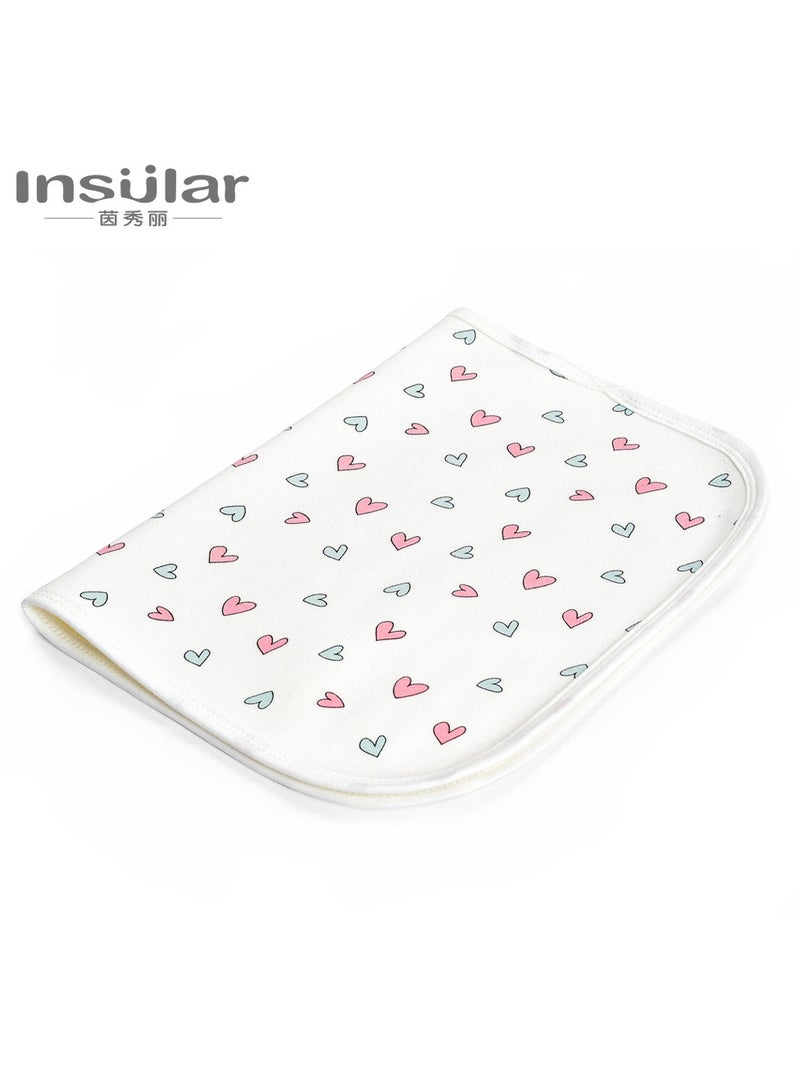 xozgdovg 3-Size Baby Waterproof Bed Pad with 100% Cotton Surface for Kids, Toddlers, Adults, Reusable and Washable Incontinence Underpads Mat for Pack n Play and Crib, Loving Heart  - Image 1