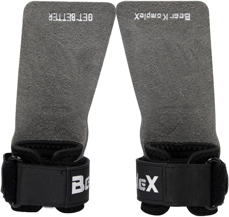 bear komplex No Hole Carbon Hand Grips - Non-Slip Fingerless Gymnastics Grips for Weight Lifting, Pull-ups & Cross Training | Lightweight, Padded Wrists & Foldable Grip. - Image 2