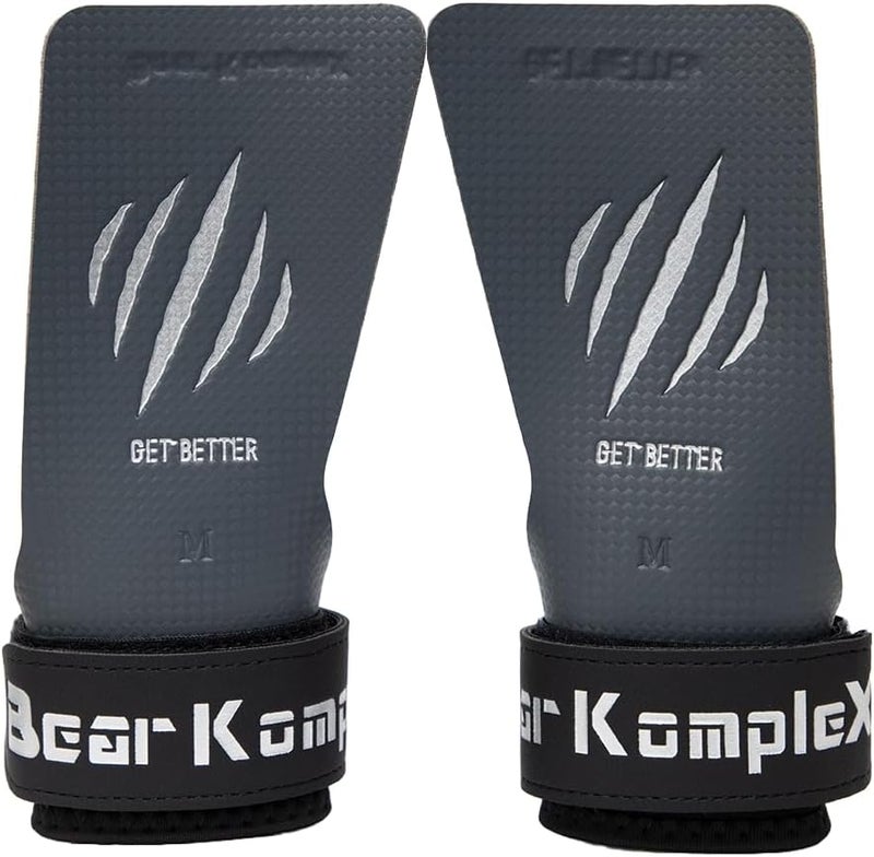 bear komplex No Hole Carbon Hand Grips - Non-Slip Fingerless Gymnastics Grips for Weight Lifting, Pull-ups & Cross Training | Lightweight, Padded Wrists & Foldable Grip. - Image 1