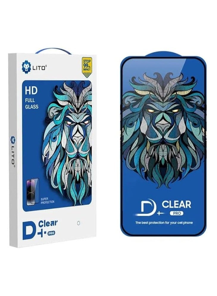 ليتو واقي شاشة زجاجي مقوى Li-to D+ Pro شفاف | تغطية كاملة | مضاد للتوهج | مقاوم لبصمات الأصابع | حماية كاملة للشاشة (متوافق مع iPhone 16) - Image 1