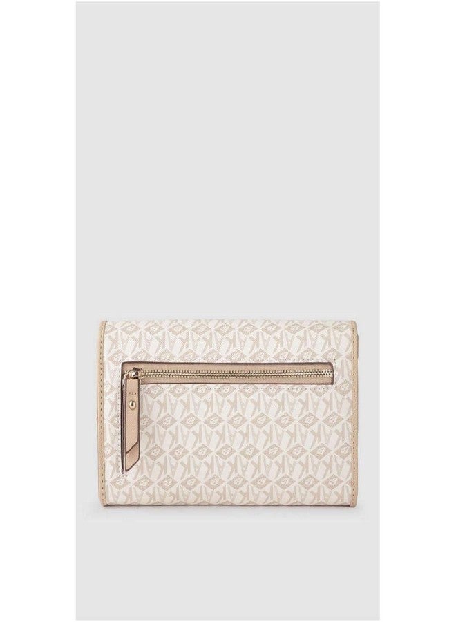 Anne Klein Faux Leather Button Closure Women's Wallet (Beige, XL) - Image 2