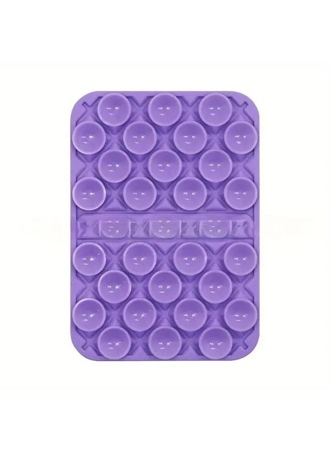 Violet Double Sided Silicone Suction Cup Phone Holder Hands Free Grip For Smartphones Tablets - Image 1