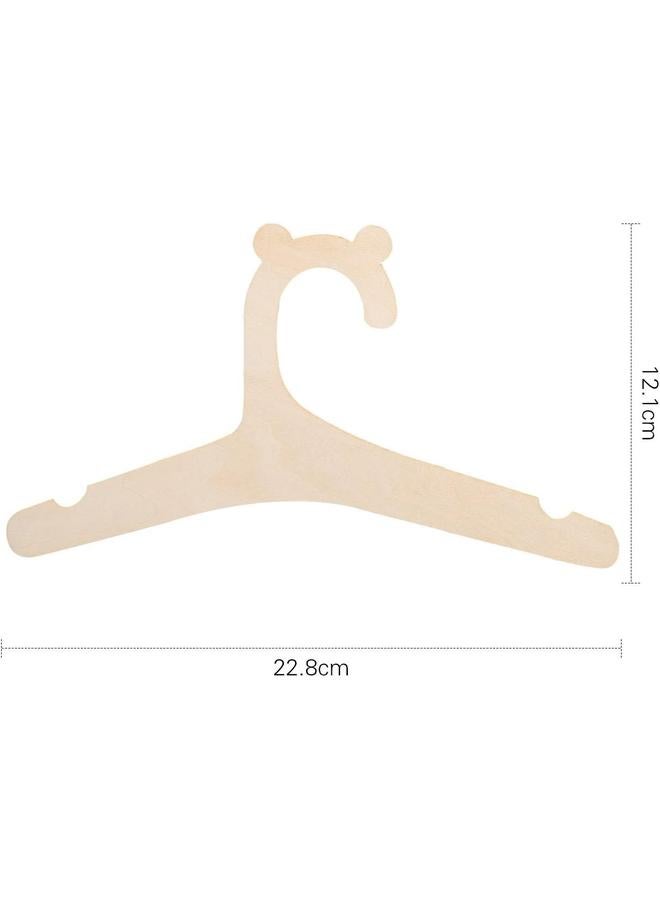 joybuy 20Pcs Wooden Baby Hangers 9-Inch, Cute Bear Ear Design Infant Clothes Hangers for Baby Girls Boys, Natural Wood Nursery Hanger Set - Image 2