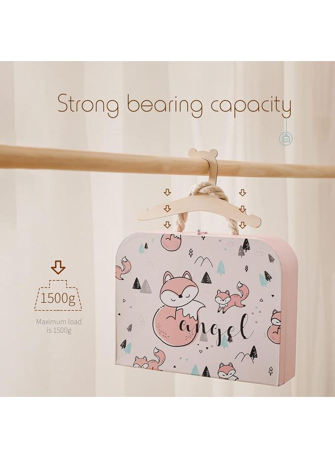 joybuy 20Pcs Wooden Baby Hangers 9-Inch, Cute Bear Ear Design Infant Clothes Hangers for Baby Girls Boys, Natural Wood Nursery Hanger Set - Image 5