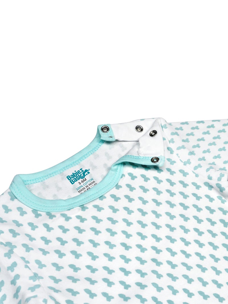 Babies Basic 5 piece Unisex 100% Cotton Sets include Bib, Romper, Mittens, Cap and Sleepsuit/Jumpsuit - Image 5