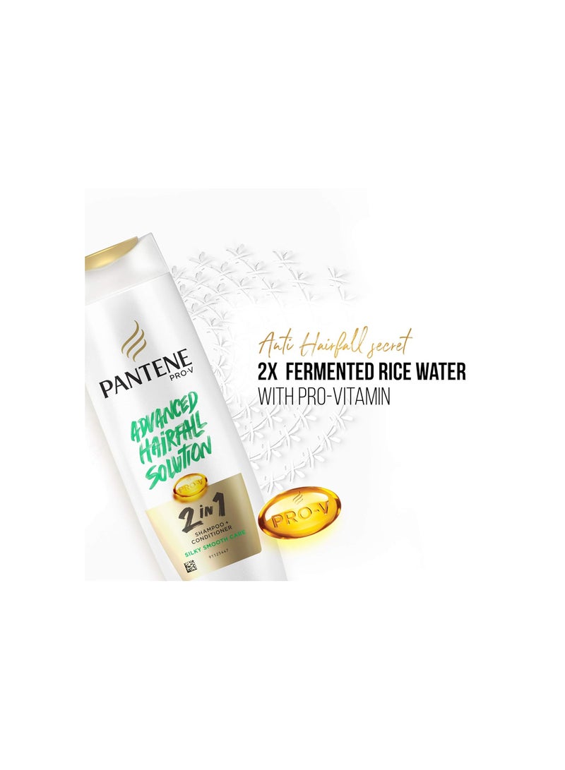 Pantene PRO V Advanced Hairfall Solution 2 in 1 Silky Smooth Care Shampoo  650ML - Image 4